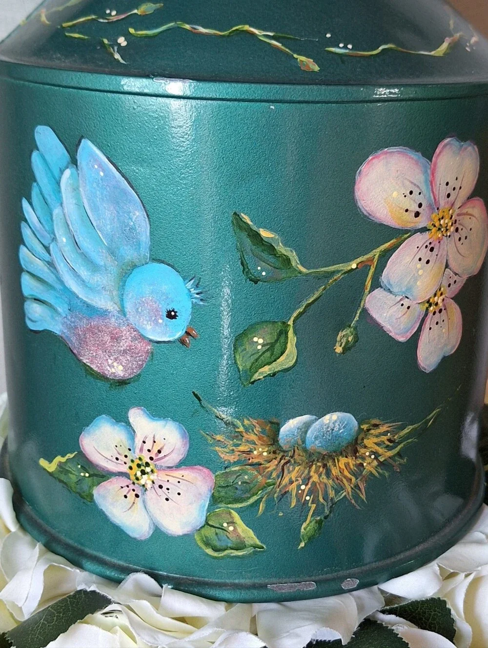 Vintage Hand Painted Bavarian Folk Art Milk Canister By Lorene